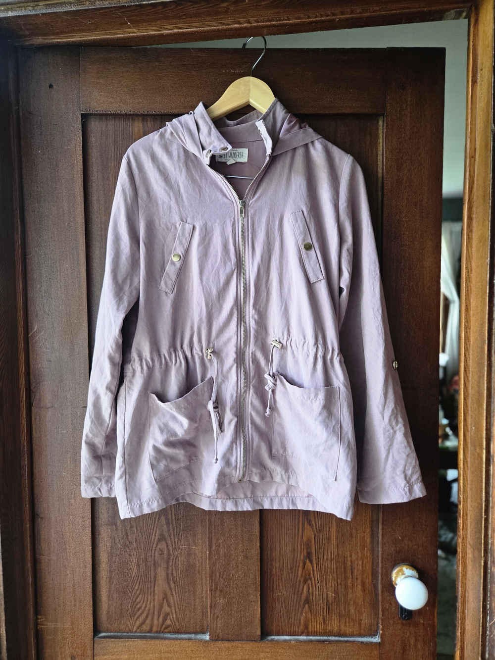 Sweet Wanderer Light Pink Hooded Utility Anorak Jacket